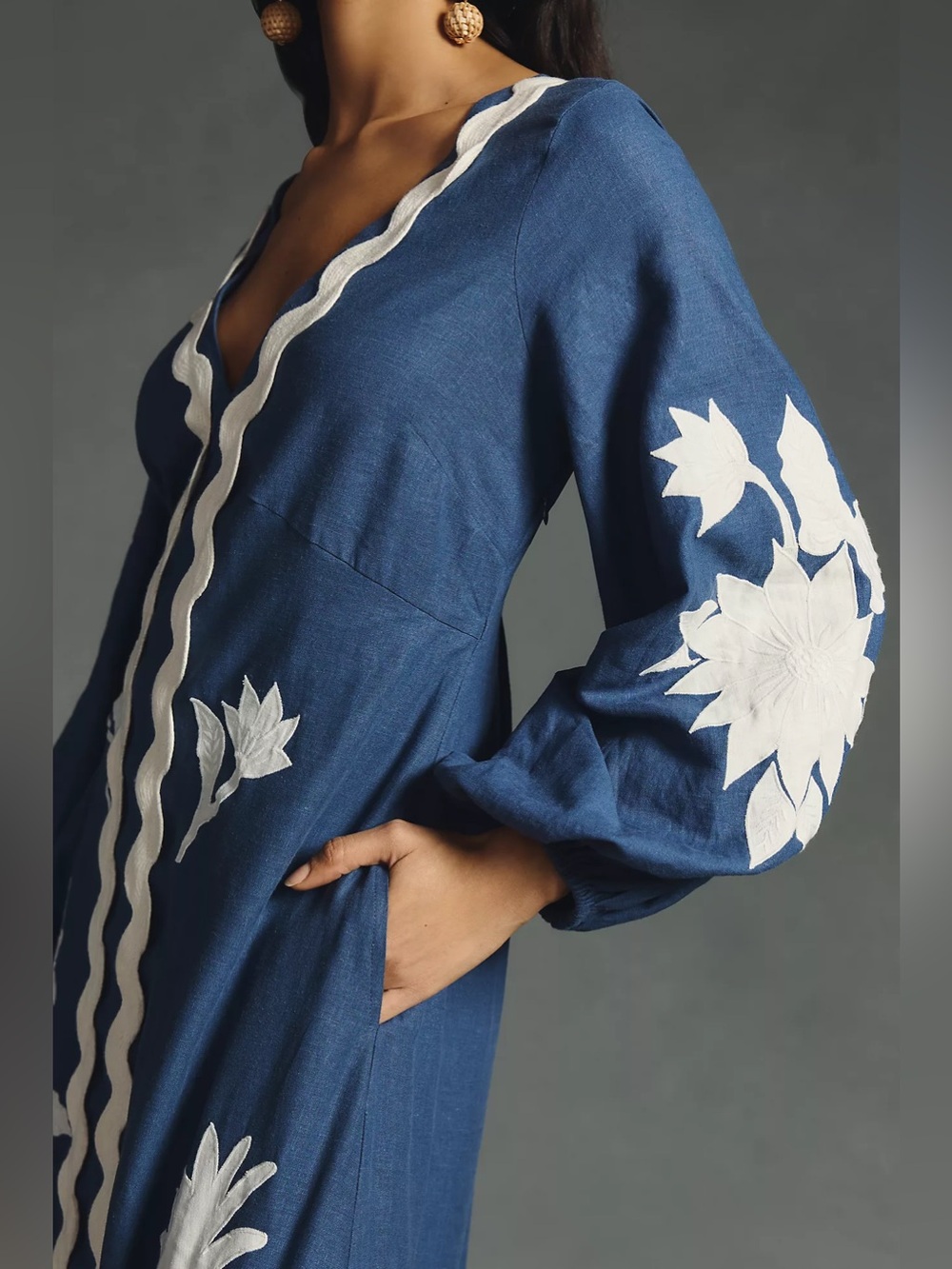 Farm Rio Embroidered Long-Sleeve Dress - Small - Picture 3 of 10